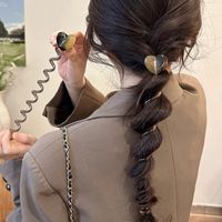Frau Feenhafter Stil Süss Koreanische Art Geometrisch Herzform Kunststoff Harz Haargummi main image 1