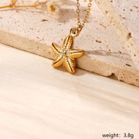 304 Stainless Steel Gold Plated Basic Modern Style Classic Style Plating Heart Shape Anchor Shell Pendant Necklace main image 10