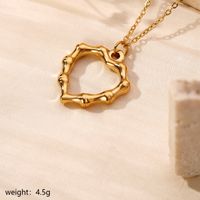 304 Stainless Steel Gold Plated Basic Modern Style Classic Style Plating Heart Shape Anchor Shell Pendant Necklace main image 2