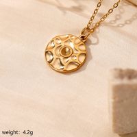 304 Stainless Steel Gold Plated Basic Modern Style Classic Style Plating Heart Shape Anchor Shell Pendant Necklace main image 9