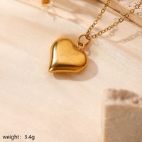 304 Stainless Steel Gold Plated Basic Modern Style Classic Style Plating Heart Shape Anchor Shell Pendant Necklace main image 6