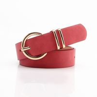 Elegant Solid Color Pu Leather Alloy Women's Leather Belts sku image 1
