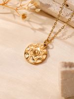 304 Stainless Steel Gold Plated Basic Modern Style Classic Style Plating Heart Shape Anchor Shell Pendant Necklace sku image 2