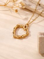 304 Stainless Steel Gold Plated Basic Modern Style Classic Style Plating Heart Shape Anchor Shell Pendant Necklace sku image 9