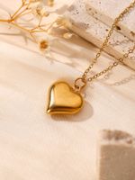 304 Stainless Steel Gold Plated Basic Modern Style Classic Style Plating Heart Shape Anchor Shell Pendant Necklace sku image 13