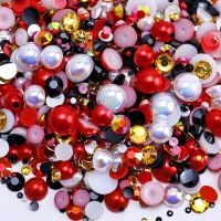 Artificial Pearl Resin Rhinestone Geometric DIY Ornament Accessories main image 1