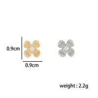 1 Pair Simple Style Classic Style Flower Plating Inlay Sterling Silver Artificial Pearls Zircon 14K Gold Plated Ear Studs main image 2