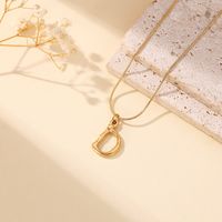 304 Stainless Steel 18K Gold Plated Simple Style Classic Style Commute Plating Letter Pendant Necklace main image 7