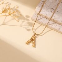 304 Stainless Steel 18K Gold Plated Simple Style Classic Style Commute Plating Letter Pendant Necklace main image 4