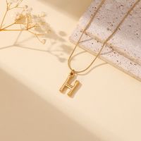 304 Stainless Steel 18K Gold Plated Simple Style Classic Style Commute Plating Letter Pendant Necklace main image 1