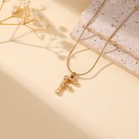 304 Stainless Steel 18K Gold Plated Simple Style Classic Style Commute Plating Letter Pendant Necklace main image 9