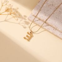 304 Stainless Steel 18K Gold Plated Simple Style Classic Style Commute Plating Letter Pendant Necklace main image 8