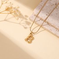 304 Stainless Steel 18K Gold Plated Simple Style Classic Style Commute Plating Letter Pendant Necklace main image 5