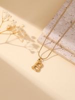 304 Stainless Steel 18K Gold Plated Simple Style Classic Style Commute Plating Letter Pendant Necklace sku image 2