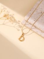 304 Stainless Steel 18K Gold Plated Simple Style Classic Style Commute Plating Letter Pendant Necklace sku image 4