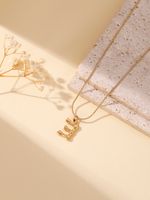 Edelstahl 304 18 Karat Vergoldet Einfacher Stil Klassischer Stil Pendeln Überzug Brief Halskette Mit Anhänger sku image 5