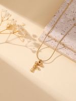 304 Stainless Steel 18K Gold Plated Simple Style Classic Style Commute Plating Letter Pendant Necklace sku image 6