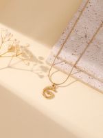 304 Stainless Steel 18K Gold Plated Simple Style Classic Style Commute Plating Letter Pendant Necklace sku image 7