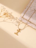 304 Stainless Steel 18K Gold Plated Simple Style Classic Style Commute Plating Letter Pendant Necklace sku image 9