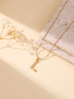 304 Stainless Steel 18K Gold Plated Simple Style Classic Style Commute Plating Letter Pendant Necklace sku image 12