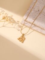 304 Stainless Steel 18K Gold Plated Simple Style Classic Style Commute Plating Letter Pendant Necklace sku image 13