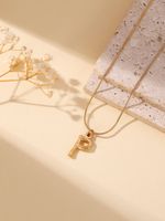 304 Stainless Steel 18K Gold Plated Simple Style Classic Style Commute Plating Letter Pendant Necklace sku image 16