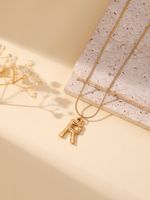 304 Stainless Steel 18K Gold Plated Simple Style Classic Style Commute Plating Letter Pendant Necklace sku image 18