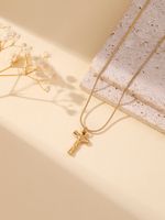 304 Stainless Steel 18K Gold Plated Simple Style Classic Style Commute Plating Letter Pendant Necklace sku image 20