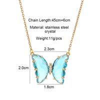 304 Stainless Steel Copper Fashion Inlay Butterfly Crystal Pendant Necklace main image 7