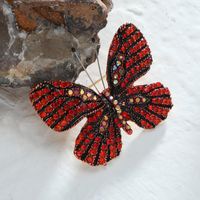 Lady Sweet Butterfly Alloy Inlay Zircon Women's Brooches 1 Piece main image 1