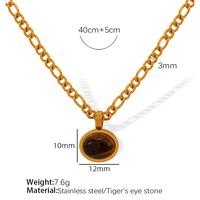 Titanium Steel 18K Gold Plated Elegant Retro Plating Inlay Round Glass Stone Earrings Necklace Jewelry Set sku image 1