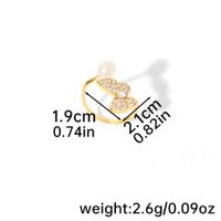 Hülse Kupfer 18 Karat Vergoldet Basic Einfacher Stil Pendeln Emaille Inlay Schmetterling Perle Hülse Zirkon Offener Ring sku image 3