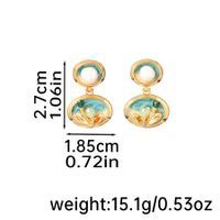 1 Pair Vintage Style Lady Pastoral Flower Enamel Inlay Copper Artificial Crystal Freshwater Pearl Gold Plated Drop Earrings sku image 2