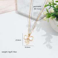 304 Stainless Steel 18K Gold Plated Cute Sweet Commute Enamel Plating Butterfly Bow Knot Zircon Pendant Necklace sku image 1