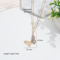 304 Stainless Steel 18K Gold Plated Cute Sweet Commute Enamel Plating Butterfly Bow Knot Zircon Pendant Necklace sku image 4