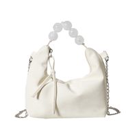 Women's Medium Pu Leather Solid Color Classic Style Streetwear Dumpling Shape Zipper Crossbody Bag sku image 1