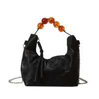 Women's Medium Pu Leather Solid Color Classic Style Streetwear Dumpling Shape Zipper Crossbody Bag sku image 4