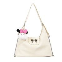 Women's Medium Pu Leather Solid Color Bow Knot Streetwear Zipper Underarm Bag sku image 1