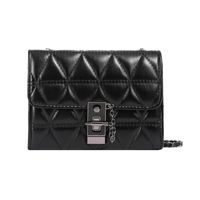 Women's Medium Pu Leather Solid Color Lingge Vintage Style Classic Style Lock Clasp Crossbody Bag sku image 2