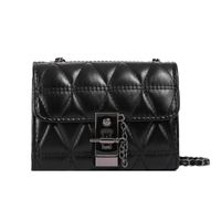 Women's Medium Pu Leather Solid Color Lingge Vintage Style Classic Style Lock Clasp Crossbody Bag sku image 3