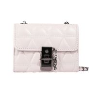 Women's Medium Pu Leather Solid Color Lingge Vintage Style Classic Style Lock Clasp Crossbody Bag sku image 4