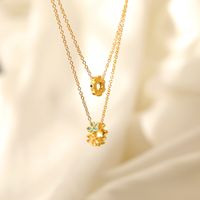 Wholesale Jewelry IG Style Elegant Baroque Style Flower Copper Copper Alloy Zircon Enamel Inlay Pendant Necklace main image 3