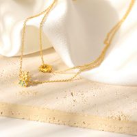 Wholesale Jewelry IG Style Elegant Baroque Style Flower Copper Copper Alloy Zircon Enamel Inlay Pendant Necklace main image 4