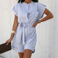 Women's Street Casual Solid Color Shorts Rompers main image 4