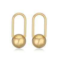 1 Pair Elegant Streetwear Solid Color Plating Copper Gold Plated Drop Earrings sku image 1