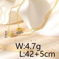 Wholesale Jewelry IG Style Elegant Baroque Style Flower Copper Copper Alloy Zircon Enamel Inlay Pendant Necklace sku image 1