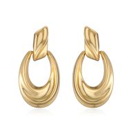 1 Pair Elegant Streetwear Solid Color Plating Copper Gold Plated Ear Studs main image 4