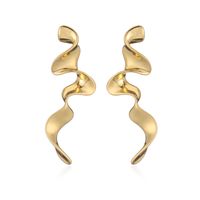 1 Pair Elegant Streetwear Solid Color Plating Copper Gold Plated Ear Studs main image 3