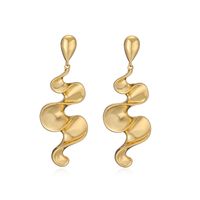 1 Pair Elegant Streetwear Solid Color Plating Copper Gold Plated Ear Studs main image 6
