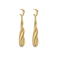 1 Pair Elegant Streetwear Solid Color Plating Copper Gold Plated Ear Studs main image 5
